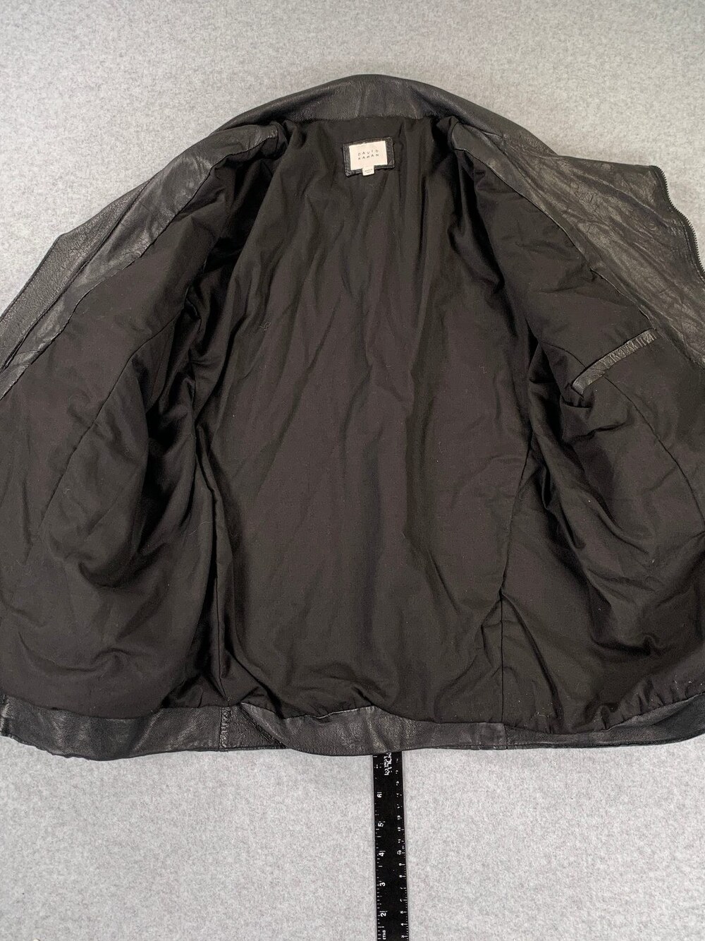 David Naman Black 100% Leather Zip Jacket Made in Italy Mens Size Medium